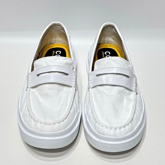 Cole Haan GrandPro Rally Women's White Canvas Penny Loafers Comfort Size 8.5B - Picture 4 of 16